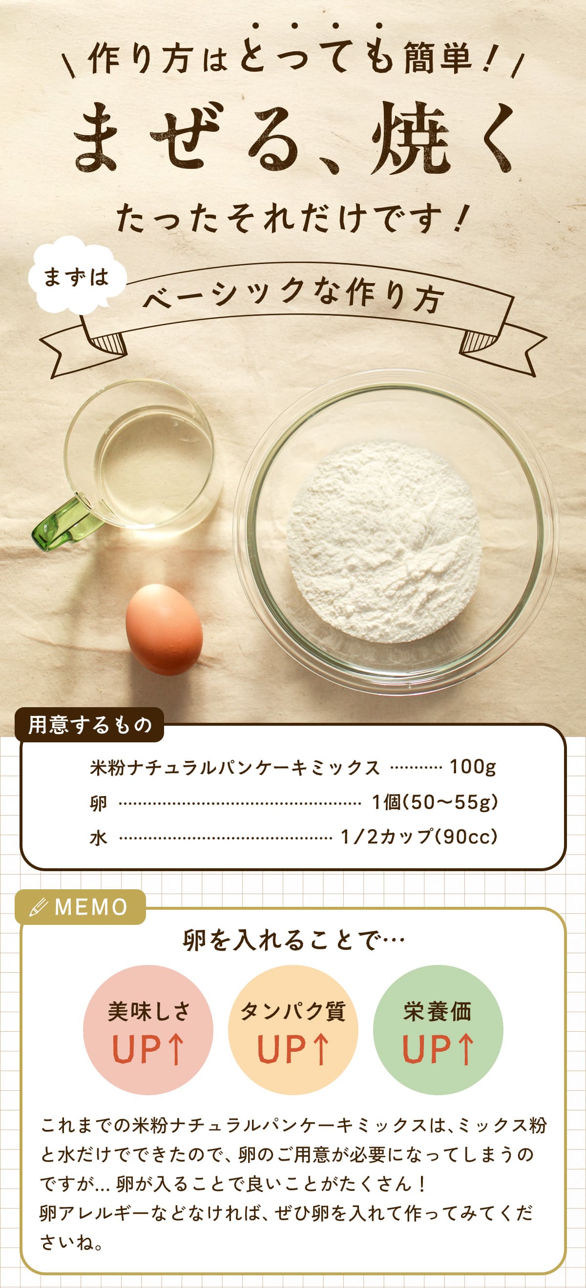 米粉のナチュラルパンケーキミックス