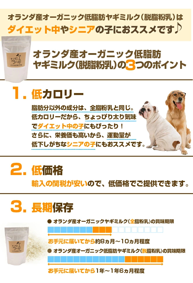 犬用ヤギミルク | 【無添加】オランダ産 オーガニック低脂肪ヤギミルク