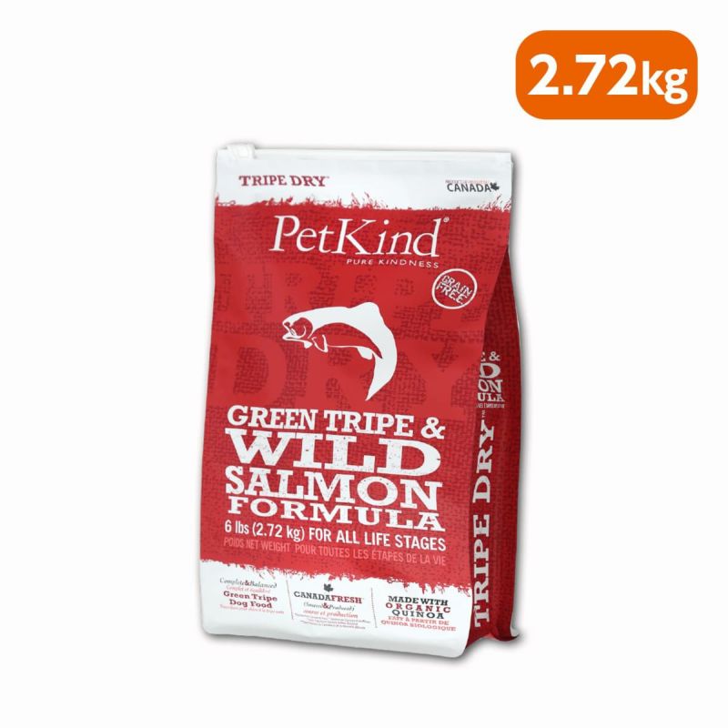 【PetKind ペットカインド】トライプドライ グリーントライプ＆ワイルドサーモン 2.72kg